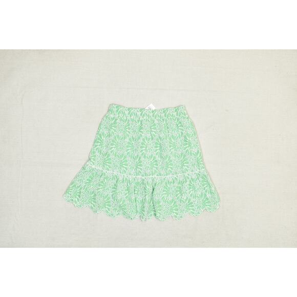 NEW LOFT Women's Green Eyelet Embroidered Scallop Hem Mini Skirt Regular Size S - Picture 3 of 8